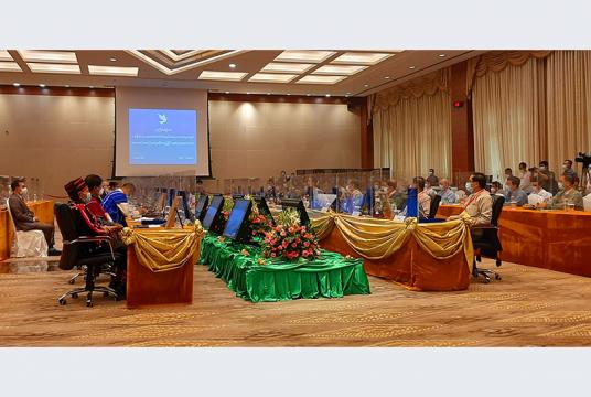 သြဂုတ် ၁၃ ရက်က ပြုလုပ်သည့် JICM အစည်းအဝေးအား တွေ့ရစဉ်